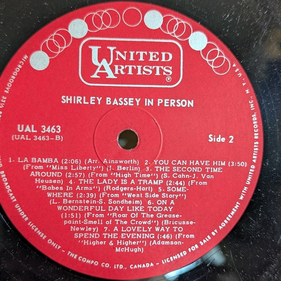 ✌🏼2/$20✌🏼Shirley Bassey "In Person" 1965 Vinyl - Picture 8 of 8